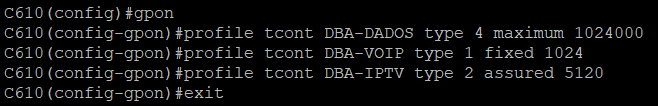 Criação dos 3 profiles DBAs utilizados