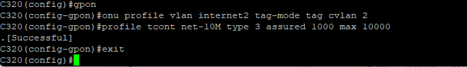 Criando VLAN, TCONT