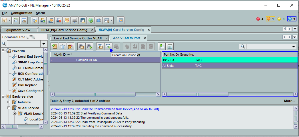 Configuração da VLAN de serviço