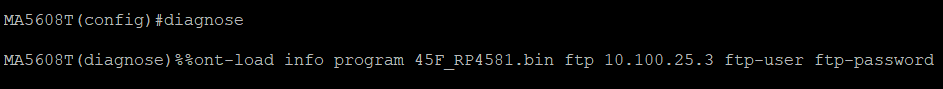 Informações de upload do firmware