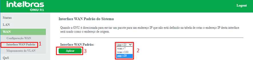 Definindo Wan Padrão