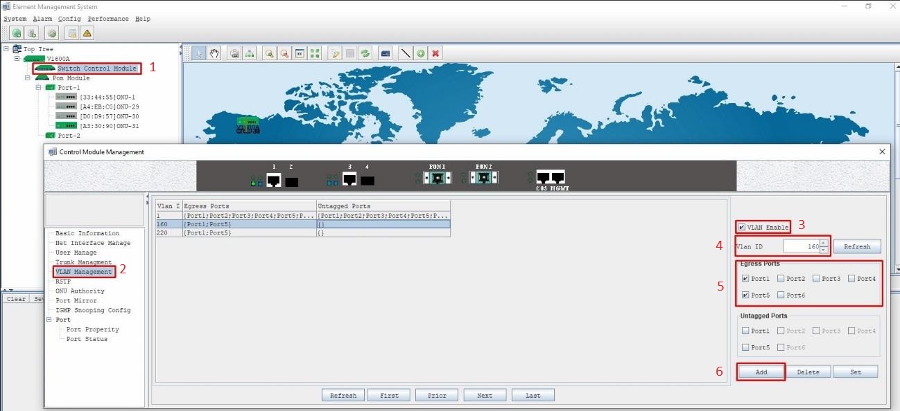 CONFIG OLT