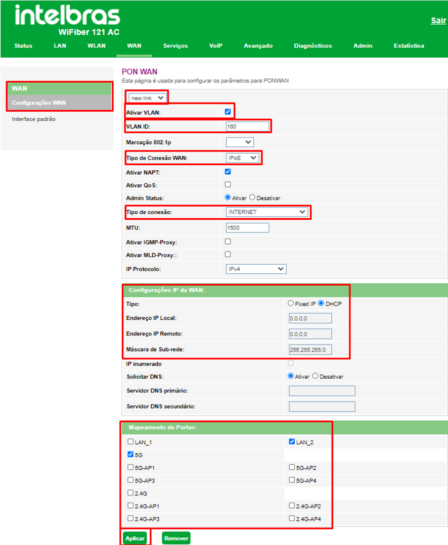 Configuração DHCP