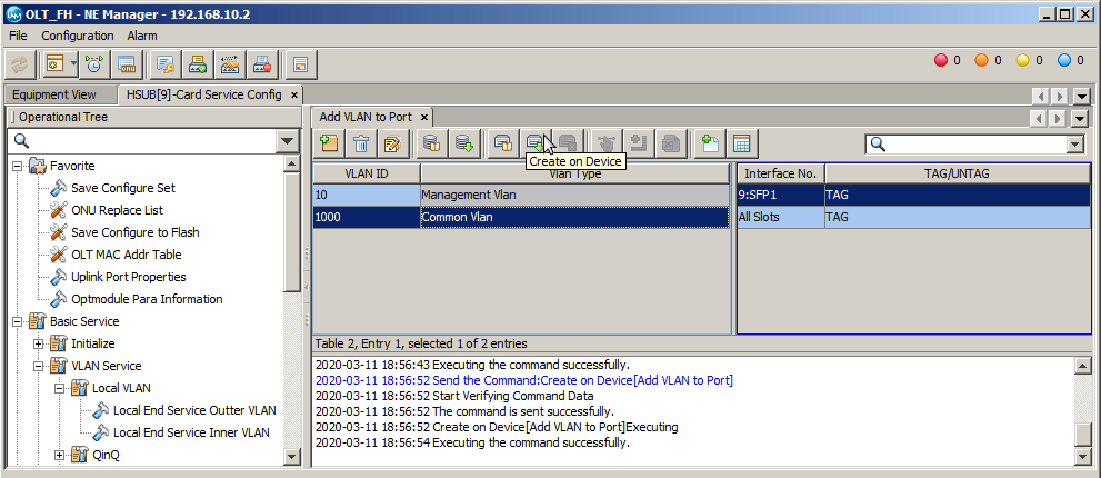 Configuração da VLAN de serviço