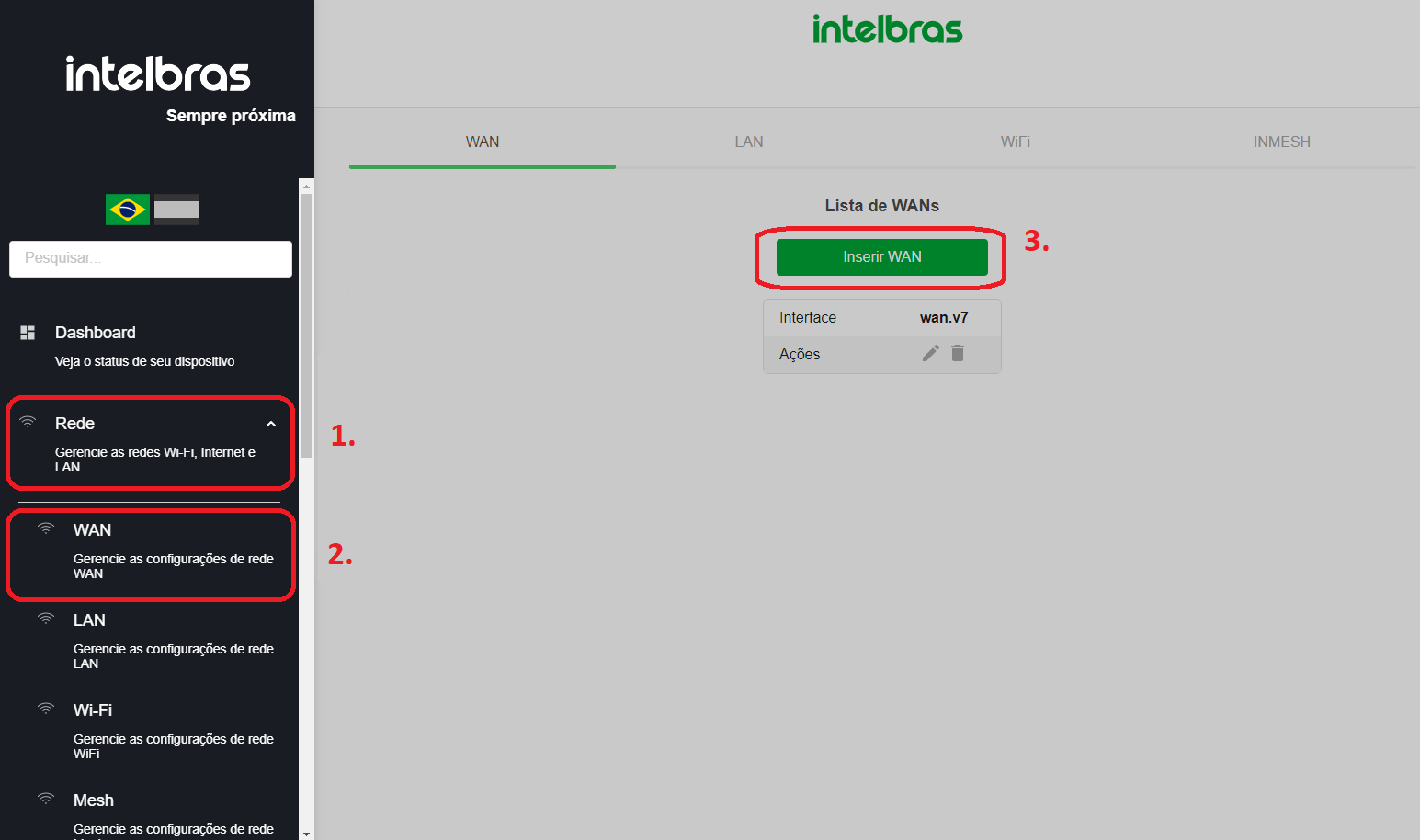 Configuração Wan DHCP