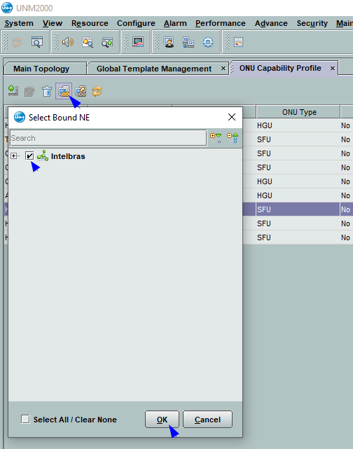 Adicionando o ONU Capability Profile